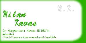 milan kavas business card
